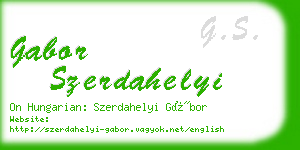gabor szerdahelyi business card